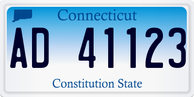 CT license plate AD41123