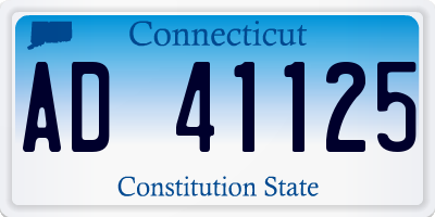 CT license plate AD41125