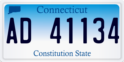 CT license plate AD41134