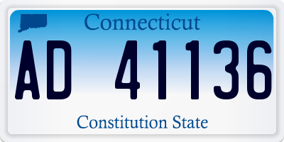 CT license plate AD41136