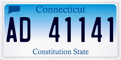 CT license plate AD41141