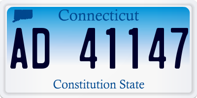 CT license plate AD41147