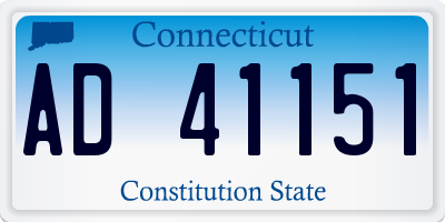 CT license plate AD41151