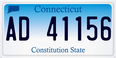 CT license plate AD41156