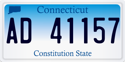 CT license plate AD41157