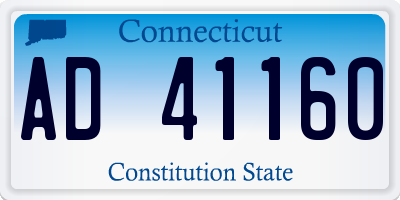 CT license plate AD41160