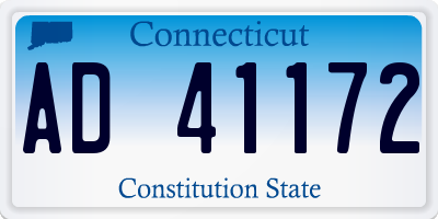 CT license plate AD41172