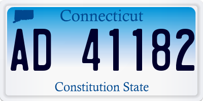 CT license plate AD41182