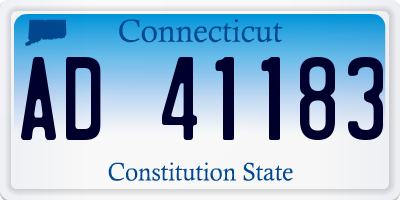 CT license plate AD41183