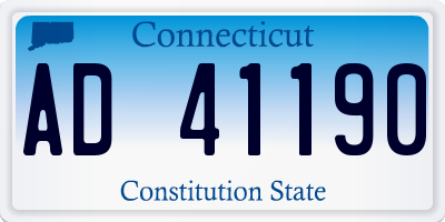 CT license plate AD41190