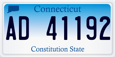 CT license plate AD41192