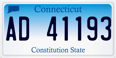 CT license plate AD41193