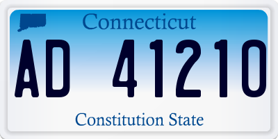 CT license plate AD41210