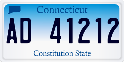 CT license plate AD41212