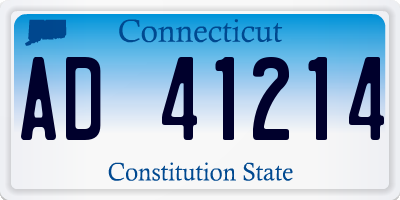 CT license plate AD41214