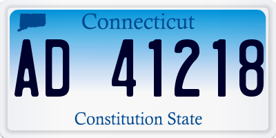 CT license plate AD41218