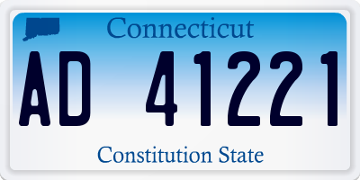 CT license plate AD41221