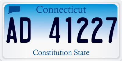 CT license plate AD41227