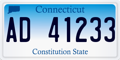 CT license plate AD41233