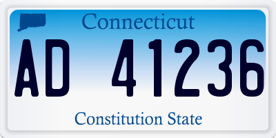 CT license plate AD41236