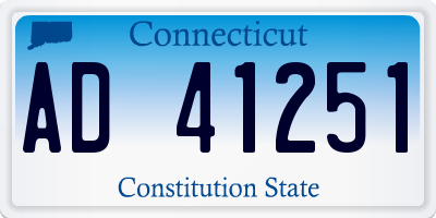 CT license plate AD41251