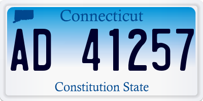 CT license plate AD41257