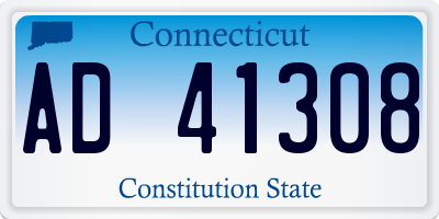 CT license plate AD41308