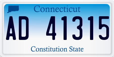 CT license plate AD41315