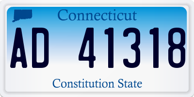 CT license plate AD41318
