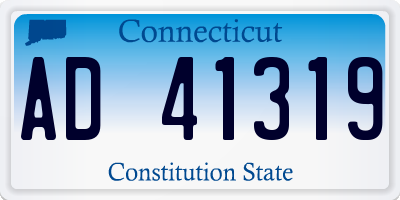 CT license plate AD41319