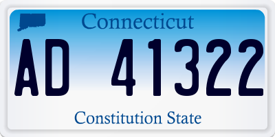 CT license plate AD41322