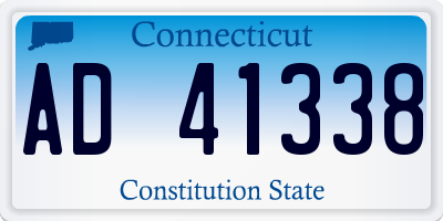 CT license plate AD41338