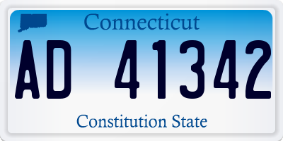CT license plate AD41342