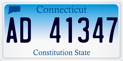 CT license plate AD41347
