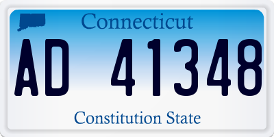 CT license plate AD41348