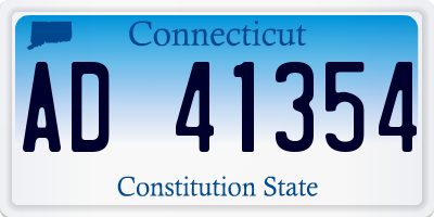 CT license plate AD41354