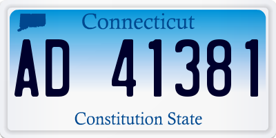 CT license plate AD41381