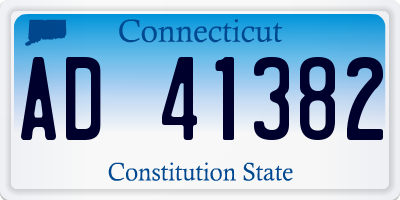 CT license plate AD41382