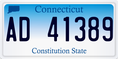 CT license plate AD41389