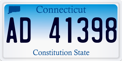 CT license plate AD41398
