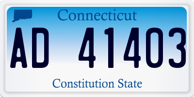 CT license plate AD41403