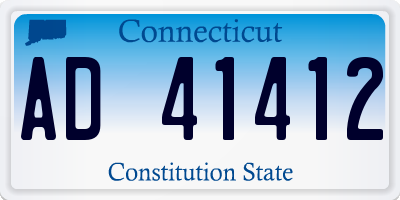 CT license plate AD41412