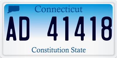 CT license plate AD41418