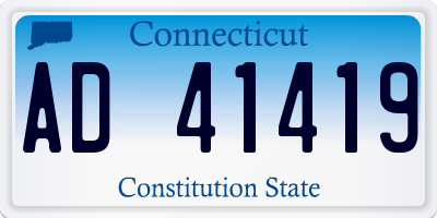 CT license plate AD41419