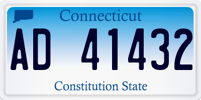 CT license plate AD41432