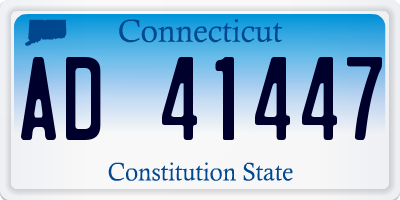 CT license plate AD41447
