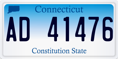 CT license plate AD41476