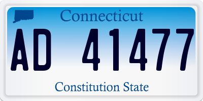 CT license plate AD41477
