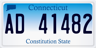 CT license plate AD41482