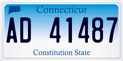 CT license plate AD41487